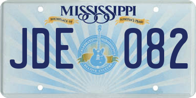MS license plate JDE082