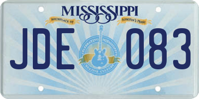 MS license plate JDE083