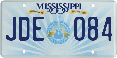 MS license plate JDE084