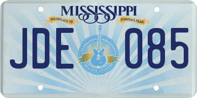 MS license plate JDE085