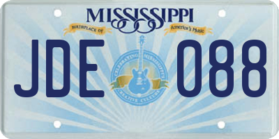 MS license plate JDE088
