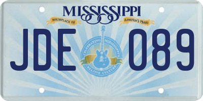 MS license plate JDE089