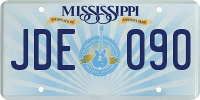 MS license plate JDE090