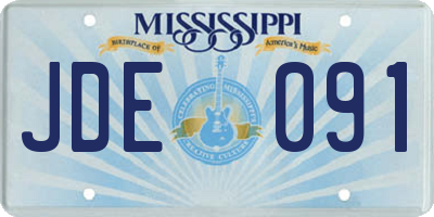 MS license plate JDE091