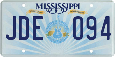 MS license plate JDE094