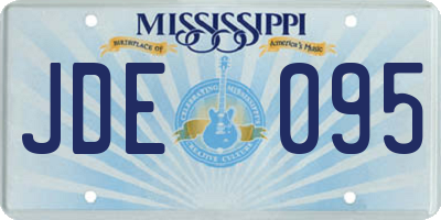 MS license plate JDE095