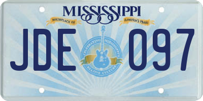 MS license plate JDE097