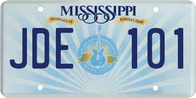 MS license plate JDE101
