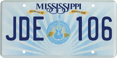 MS license plate JDE106