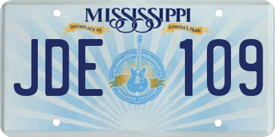 MS license plate JDE109
