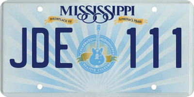 MS license plate JDE111