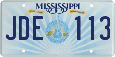 MS license plate JDE113