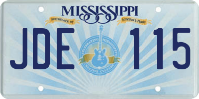 MS license plate JDE115