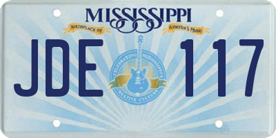 MS license plate JDE117