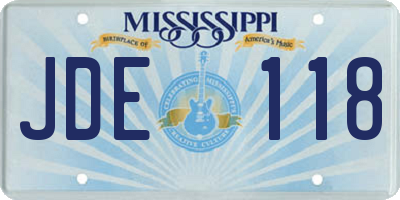 MS license plate JDE118