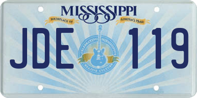 MS license plate JDE119