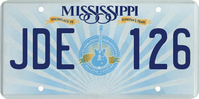MS license plate JDE126