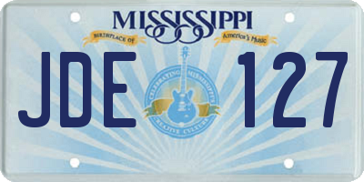 MS license plate JDE127