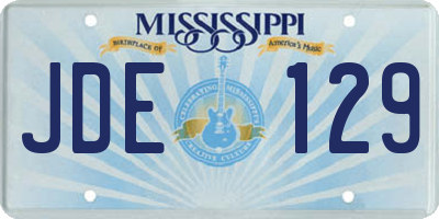 MS license plate JDE129