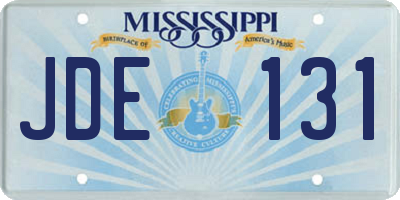 MS license plate JDE131