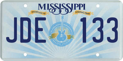 MS license plate JDE133