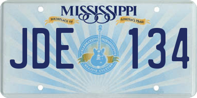 MS license plate JDE134