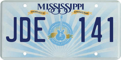 MS license plate JDE141