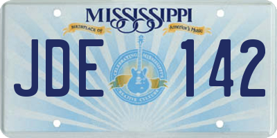 MS license plate JDE142