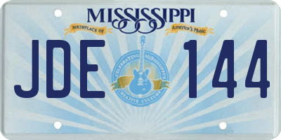 MS license plate JDE144