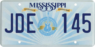 MS license plate JDE145