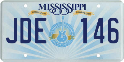 MS license plate JDE146