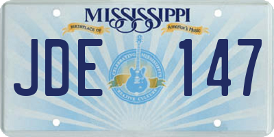 MS license plate JDE147