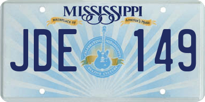 MS license plate JDE149