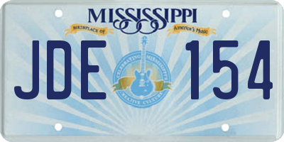 MS license plate JDE154