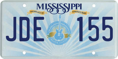MS license plate JDE155