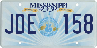 MS license plate JDE158