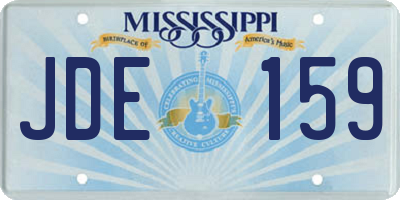 MS license plate JDE159