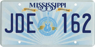 MS license plate JDE162
