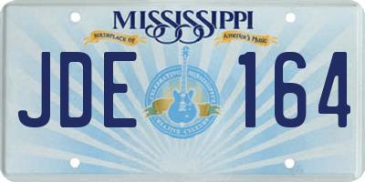 MS license plate JDE164