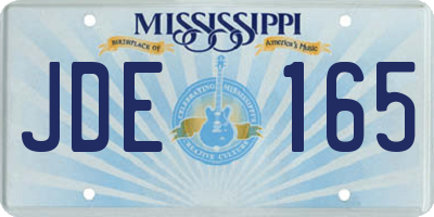 MS license plate JDE165