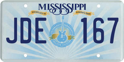 MS license plate JDE167