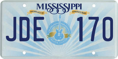 MS license plate JDE170