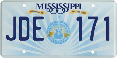 MS license plate JDE171