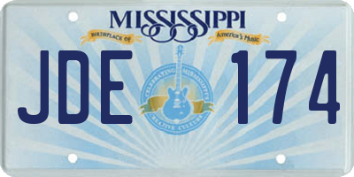MS license plate JDE174