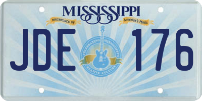MS license plate JDE176