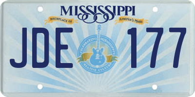 MS license plate JDE177
