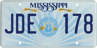 MS license plate JDE178