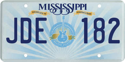 MS license plate JDE182