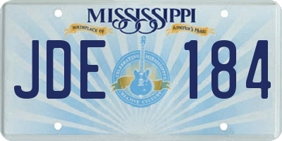 MS license plate JDE184
