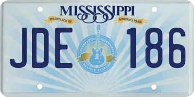 MS license plate JDE186